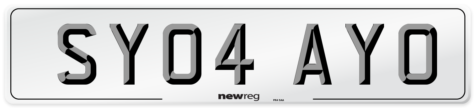 SY04 AYO Number Plate from New Reg